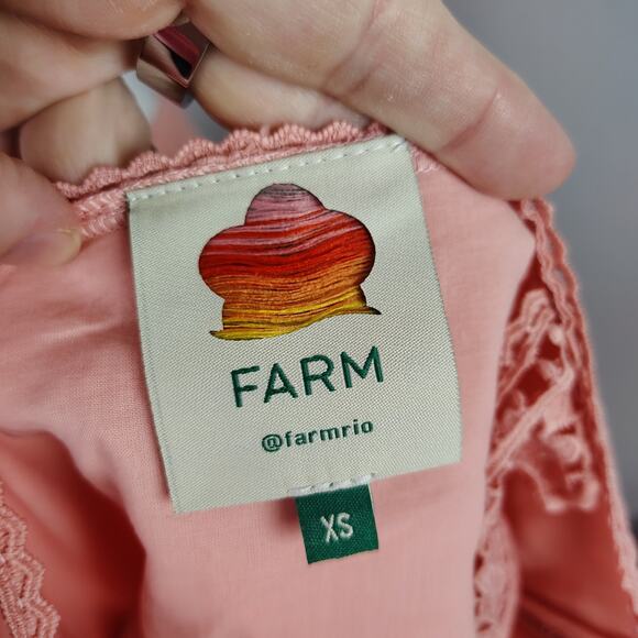 Farm Rio Guipure Lace Crop Top Light Pink Size XS - Picture 5 of 16